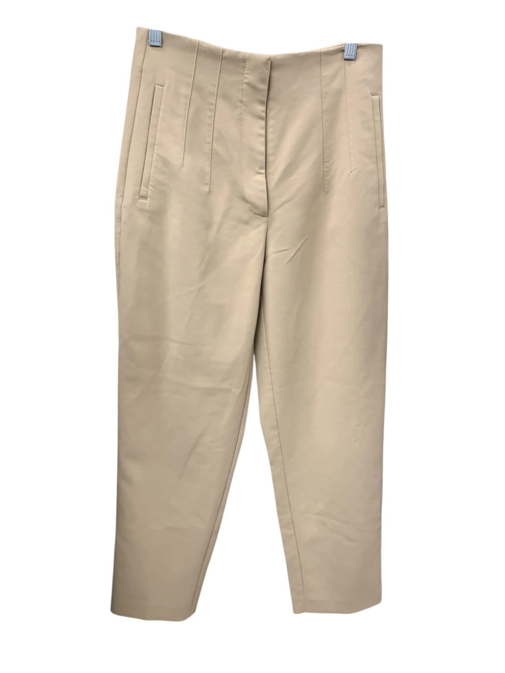Zara Beige High-Waist Tapered Chinos Size M